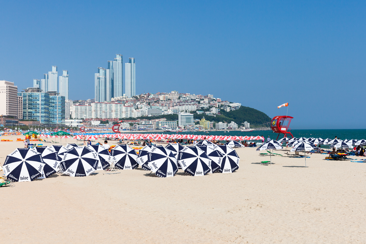 Путешествие по Южной Корее, Пусан: Пляж Хэундэ Путешествие по Южной Корее, Пусан: Пляж Хэундэ