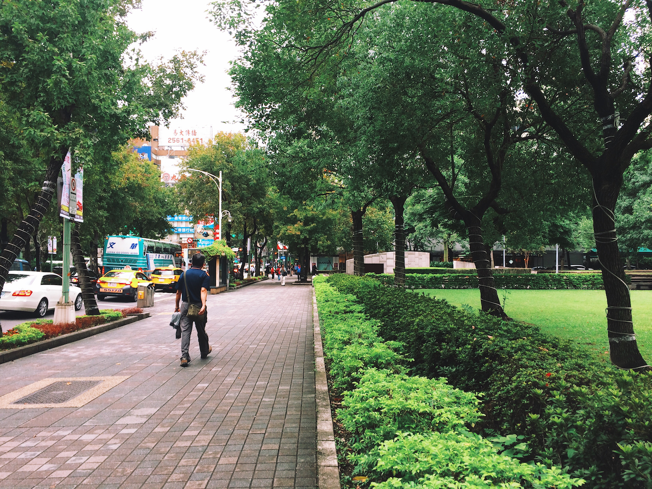 Широкие пешеходные зоны в Тайбэе